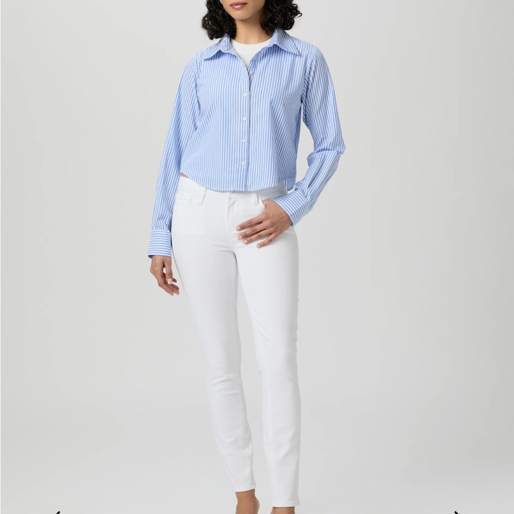 NWT Paige Verdugo Crop White Skinny Jeans, Size 32